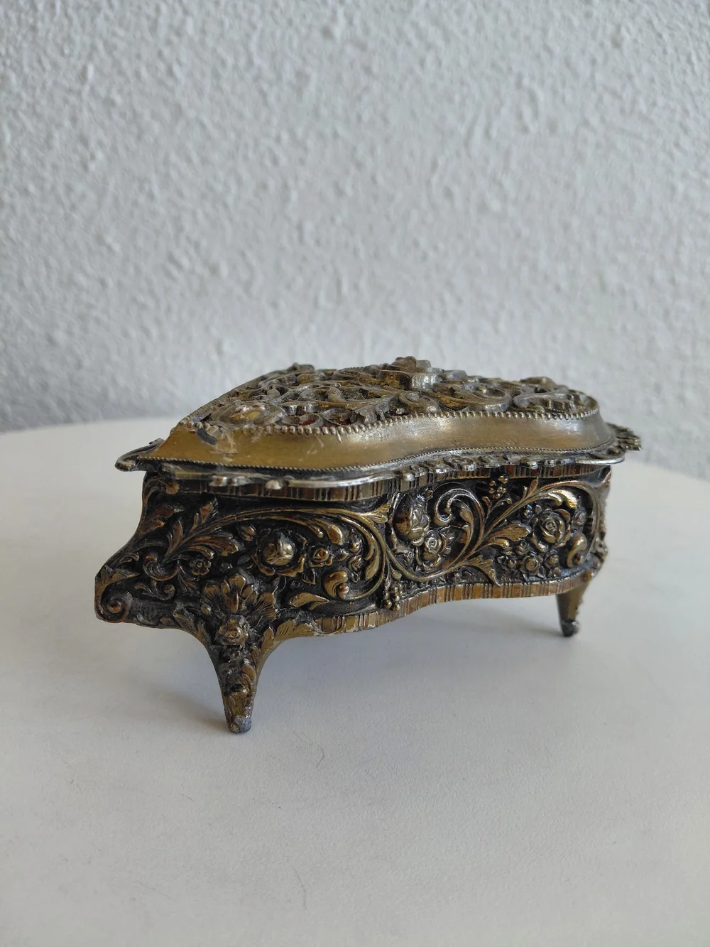 Vintage Silver Plated Grand Piano Trinket Box Made In Japan